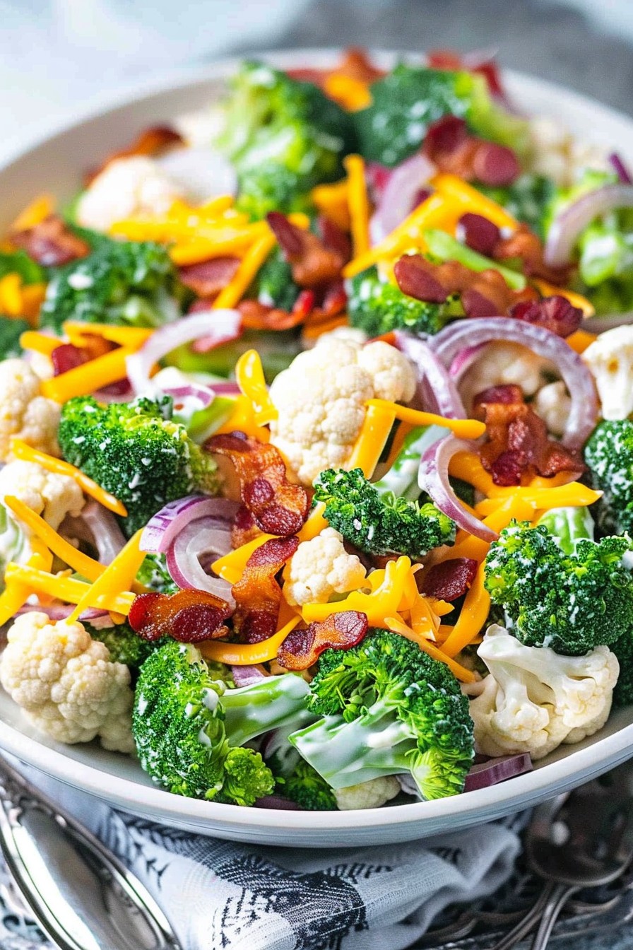 Amish Broccoli Cauliflower Salad Recipe: A Crunchy, Creamy Delight