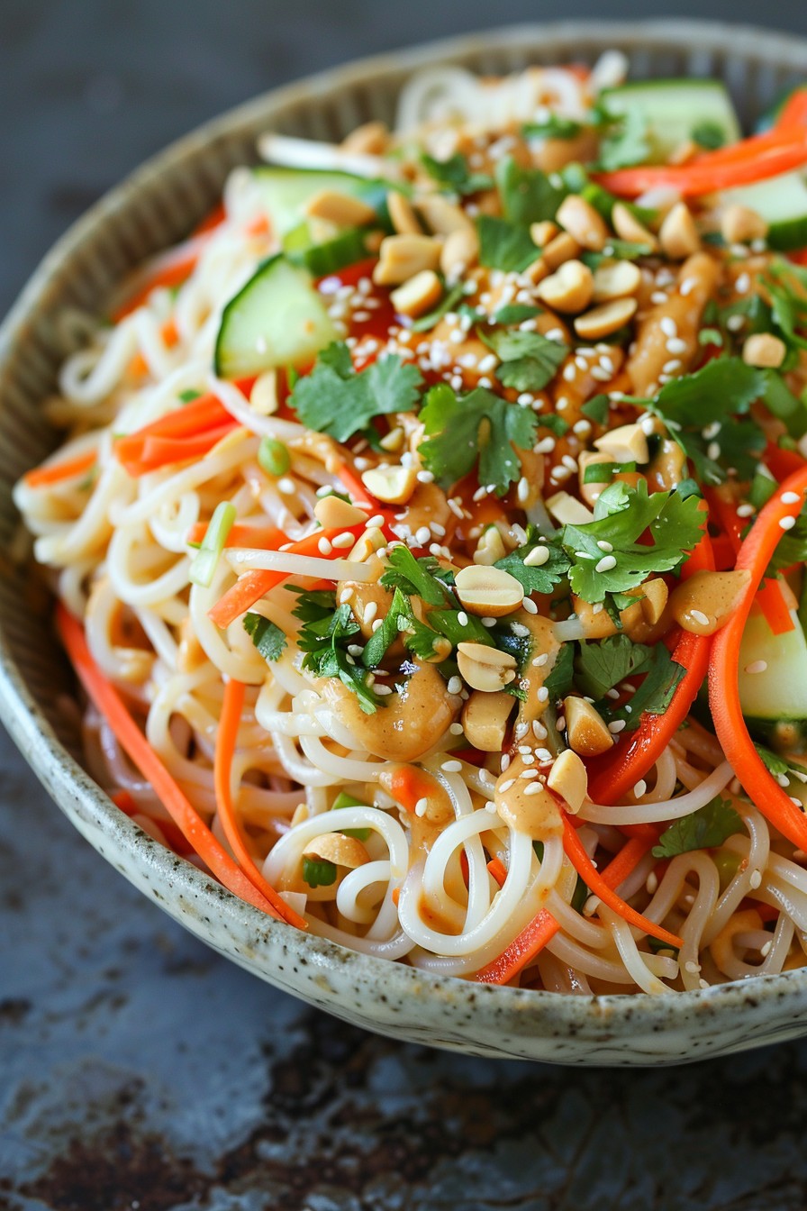 Cold Noodle Salad With Spicy Peanut Sauce Recipe