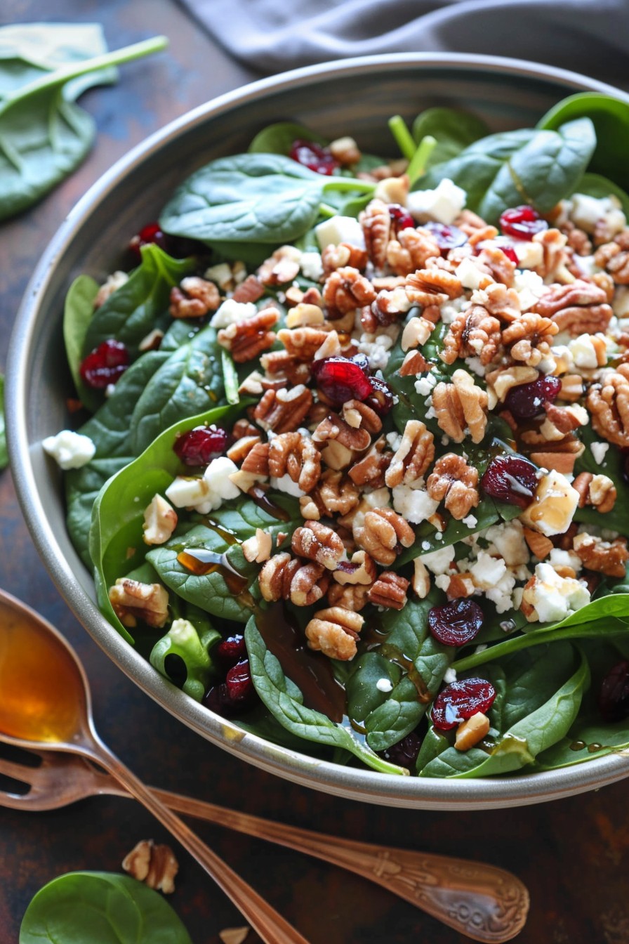 Fall Spinach Salad Recipe: A Crunchy, Nutty Delight