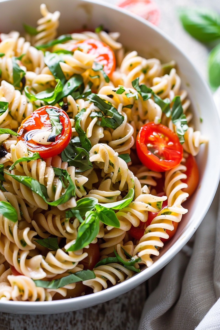 Fresh Basil Pasta Salad Recipe: A Summer Delight
