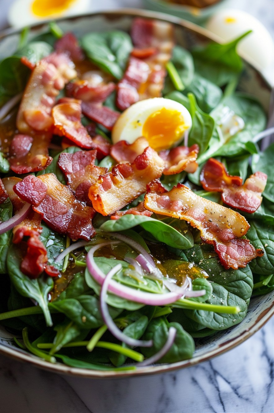 Recipe For Warm Spinach Salad With Bacon Dressing