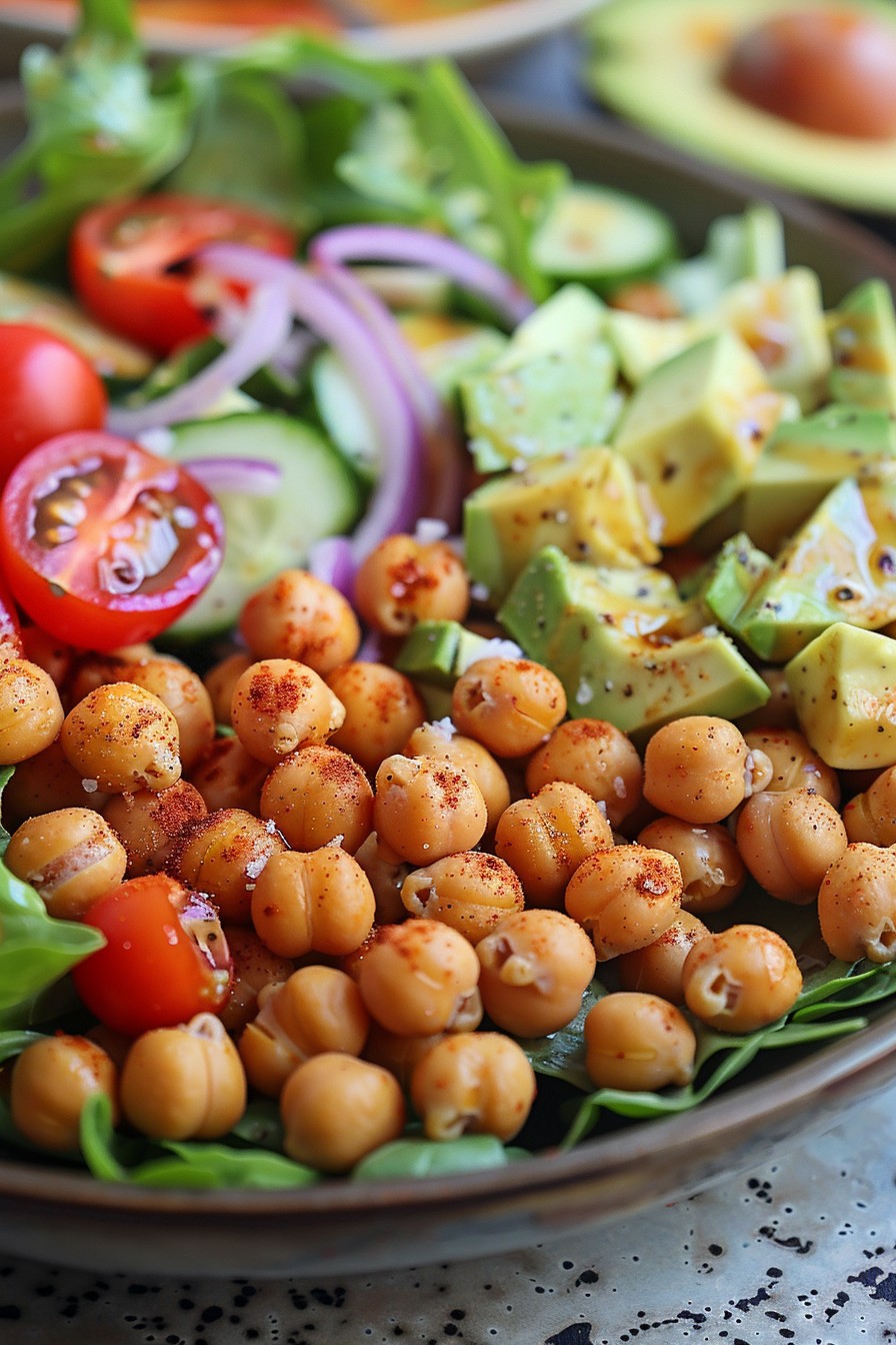 Crunchy & Satisfying Roasted Chickpea Salad Recipe
