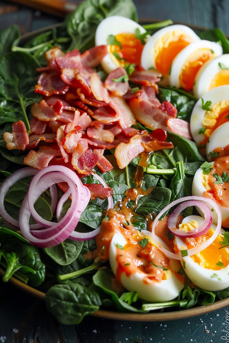 Spinach Salad with Hot Bacon Dressing Recipe: A Sizzling Twist on a Classic