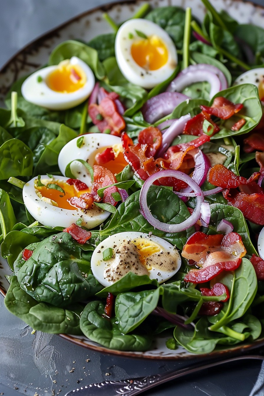 Spinach Salad With Hot Bacon Dressing Recipe
