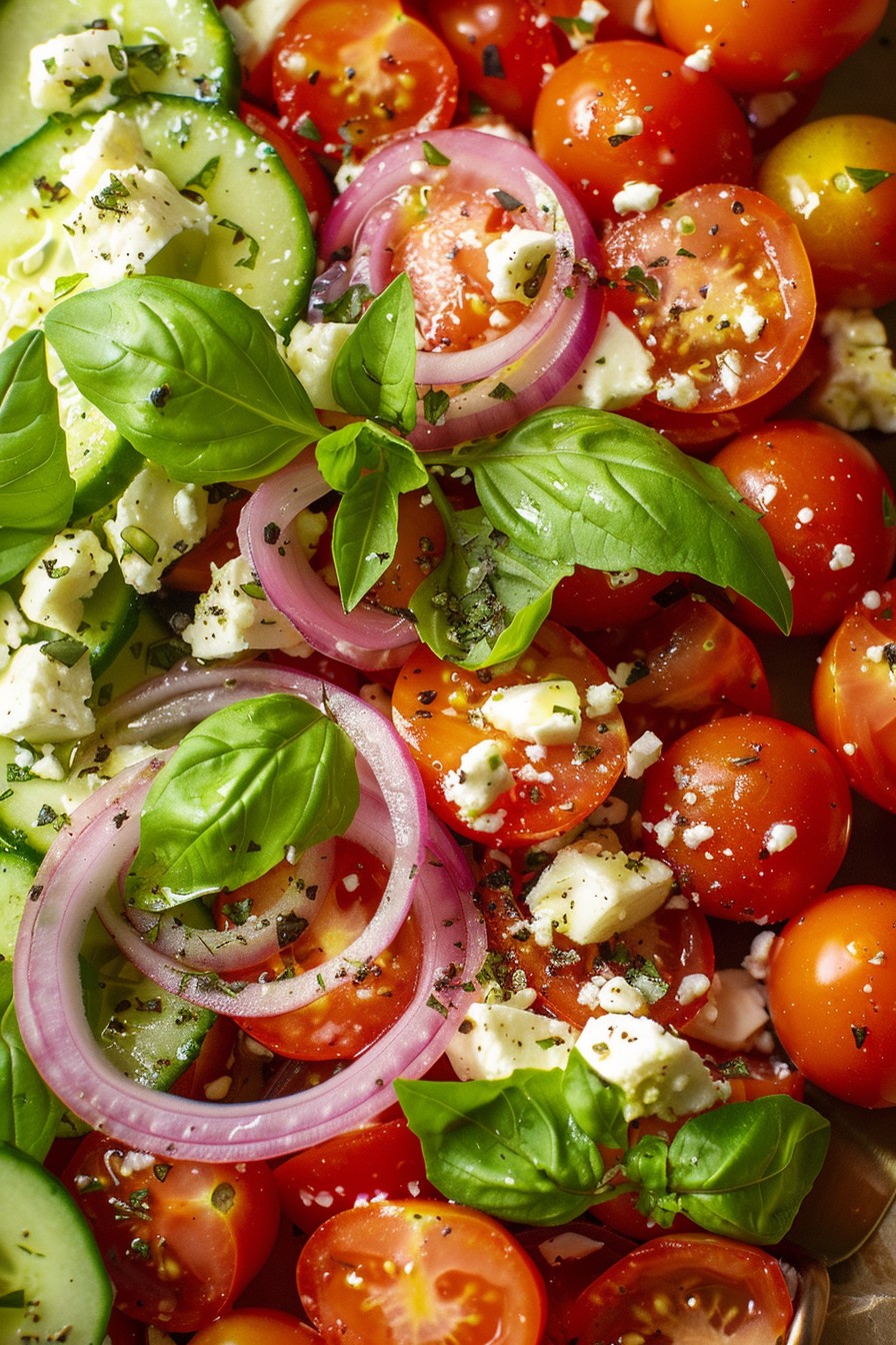 Tomato Feta Cucumber Salad Recipe